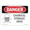 Signmission OSHA Danger Sign, 18" Height, Rigid Plastic, Chemical Storage Area, Landscape, 1824-L-1629 OS-DS-P-1824-L-1629 - alternate 1